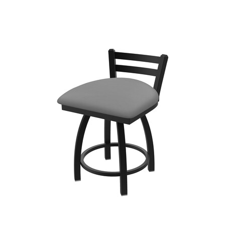 Holland Bar Stool Co. 18" Low Back Swivel Vanity Stool, Black Wrinkle, Canter Grey Seat 41118BW007